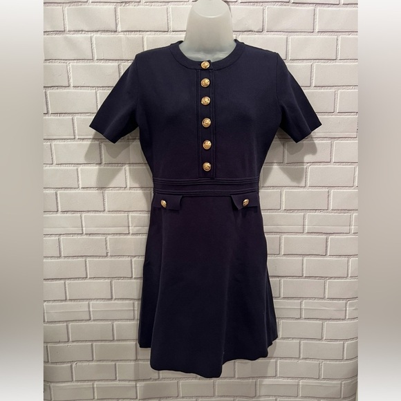 MEROKEETY Women's Knit Bodycon Sweater Dress Button Short Sleeve Dress/size S - Picture 6 of 10